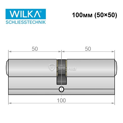 Циліндр WILKA 1400 K423 100 (50*50) нікель - Фото №7