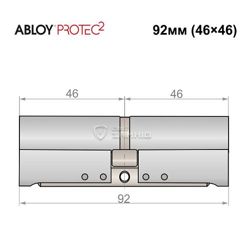 Циліндр ABLOY Protec2 92 (46*46) хром полірований - Фото №4