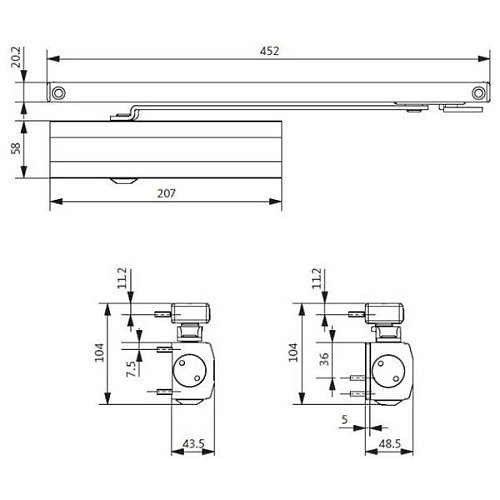 Дотягувач GU ОТS 210 SLD до 60кг Чорний - Фото №3