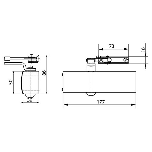 Дотягувач GEZE TS 1500 STD до 80кг Срібний - Фото №2