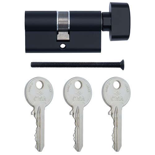 Циліндр CISA C2000 80T (40*40T) чорний 3 ключі - Фото №8