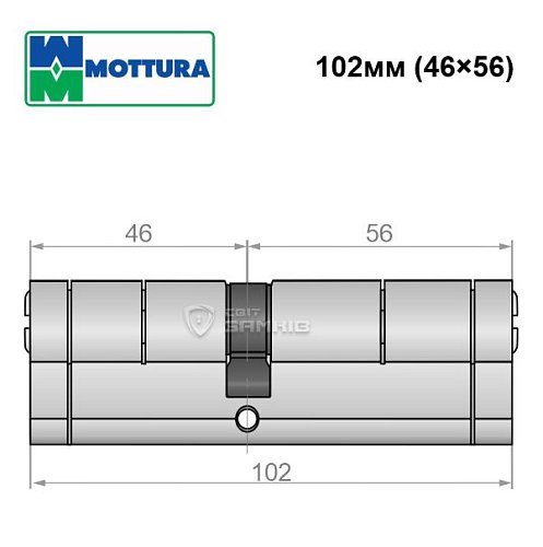 Циліндр MOTTURA Champions Pro 102 (46*56) матовий хром - Фото №7