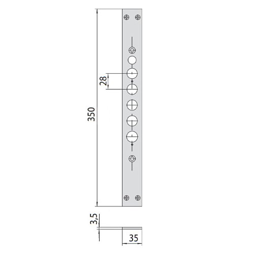 Торцева планка CISA 06221.10.0 до ел. замків серій 17600 - Фото №3
