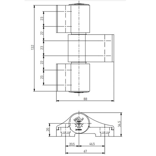 Завіс MEDOS Jocker Alu-3 67 мм до 160 кг чорний матовий - Фото №4