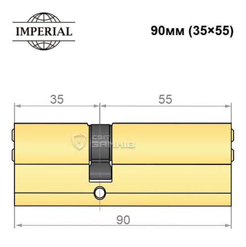 Циліндр IMPERIAL латунь 90 (35*55) полірована латунь - Фото №4