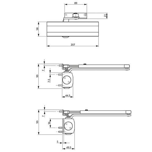 Дотягувач GU ОТS 210 STD до 80кг Білий - Фото №2
