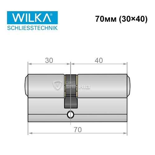 Циліндр WILKA 1400 K423 70 (30*40) нікель - Фото №7