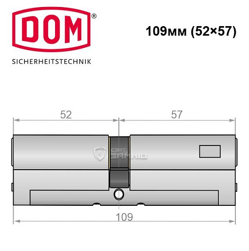 Циліндр DOM Diamant 109 (52*57) нікель сатин - Фото №4
