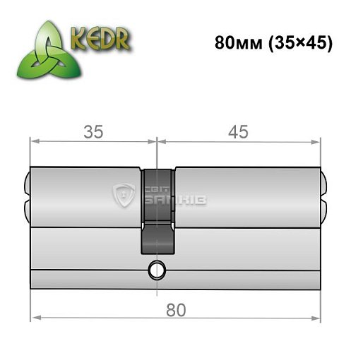 Циліндр KEDR Zink 80 (35*45) ZN нікель - Фото №2