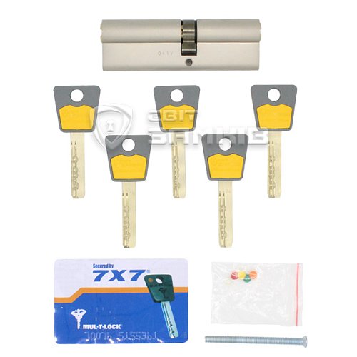 Циліндр MUL-T-LOCK 7x7 80 (40*40) нікель сатин - Фото №3