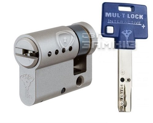 Циліндр половинка MUL-T-LOCK MTL600/Interactive+ 54.5 (45*9.5) нікель сатин 5 ключів - Фото №1