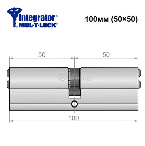 Циліндр MUL-T-LOCK Integrator 100 (50*50) нікель сатин - Фото №5