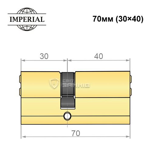 Циліндр IMPERIAL латунь 70 (30*40) полірована латунь - Фото №4