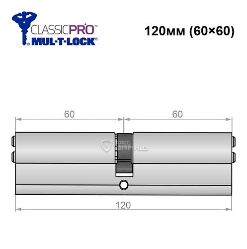 Циліндр MUL-T-LOCK MTL400/Classic Pro MOD 120 (60*60) (модульний) нікель сатин - Фото №5