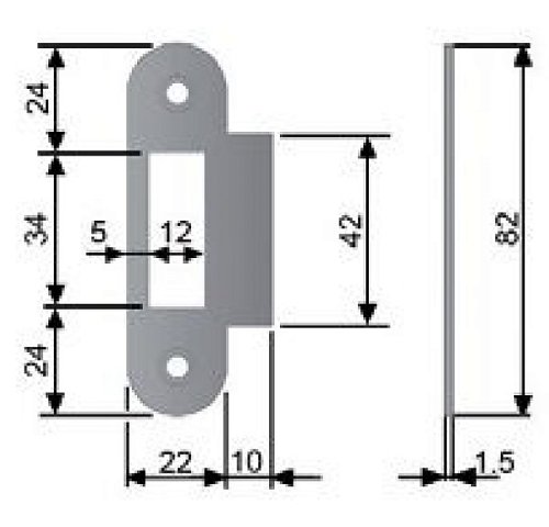 Зворотня планка AGB Mediana Evolution з рівним відбійником сатин - Фото №2