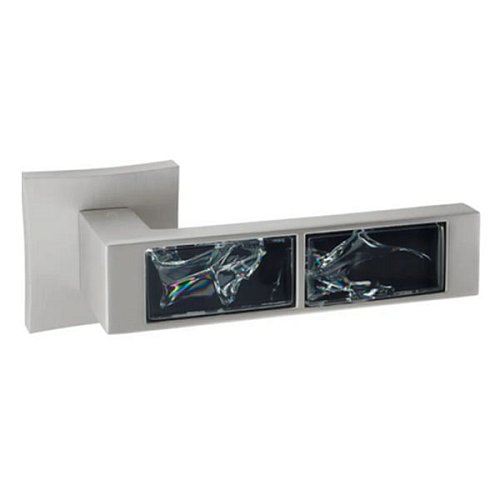 Ручки на розеті ORO/ORO Black Glass (15E) MSN матовий нікель - Фото №2