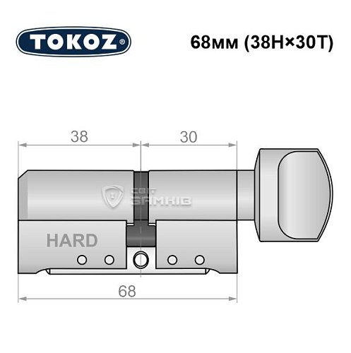 Циліндр TOKOZ Pro400 68T (38H*30T) (H - гартована сторона) нікель матовий - Фото №8