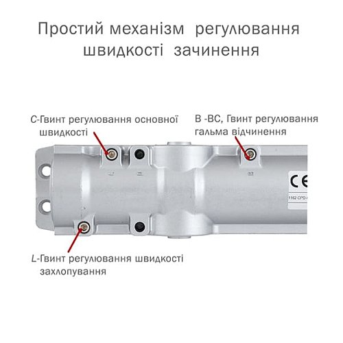 Дотягувач ABLOY DC247 RP BC EN5-7 без тяги до 160кг FIRE Коричневий - Фото №3