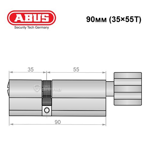 Циліндр ABUS Bravus 3500 MX Magnet (модульний) 90T (35*55T) нікель сатин - Фото №9