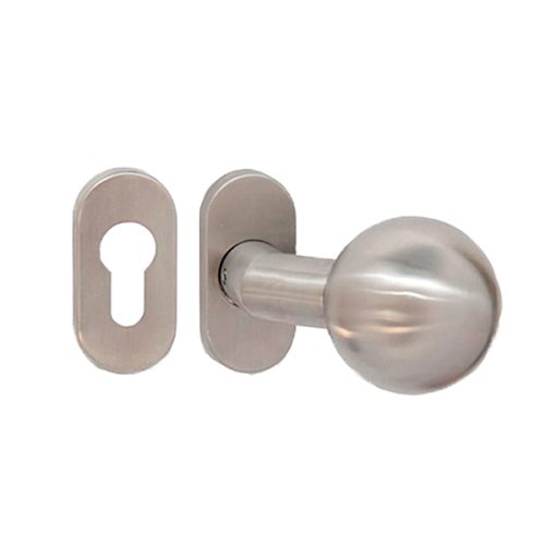 Ручки OVAL INOX + накладки на серцевину (комплект) нержавіюча сталь - Фото №1