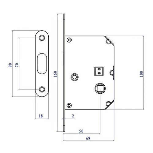 Комплект замка для розсувної системи SIBA S223 SN нікель матовий - Фото №2