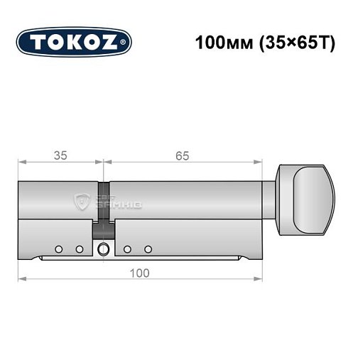 Циліндр TOKOZ Pro300 100T (35*65T) нікель матовий - Фото №8