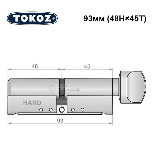 Циліндр TOKOZ Pro400 93T (48H*45T) (H - гартована сторона) нікель матовий - Фото №8