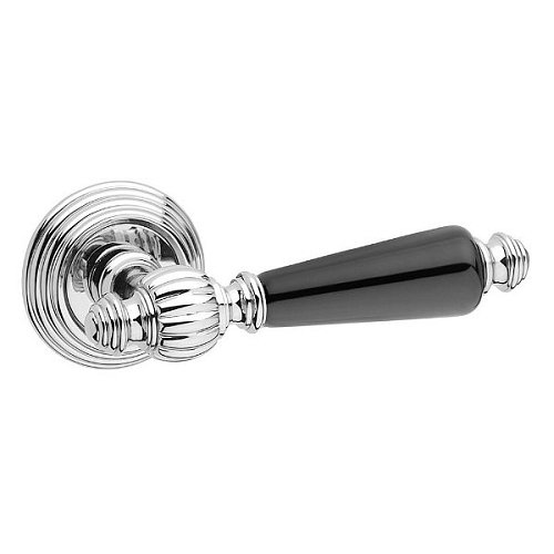 Ручки на розеті FIMET Michelle 106P (269) F04 хром/чорний фарфор - Фото №2
