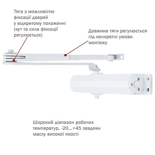 Дотягувач RYOBI DS-3550 BC/DA STD HO з фіксацією до 100кг Білий - Фото №5