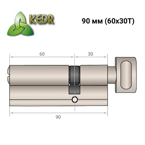 Циліндр KEDR Brass 90T (60*30T) ZCN нікель - Фото №8