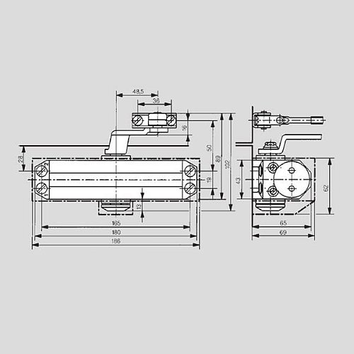 Дотягувач DORMA TS77 EN3 стандартна тяга до 60кг Сірий - Фото №8