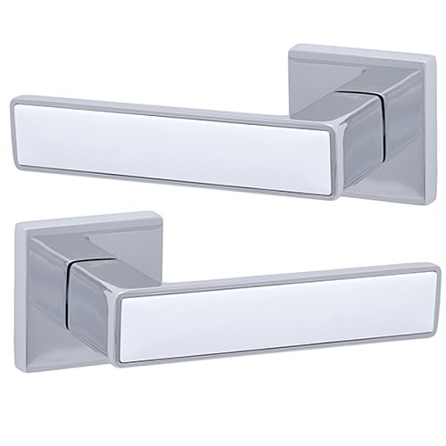 Ручки на розеті SAFITA Mirror HT WP/CP білий/хром - Фото №1