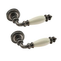 Ручки на розеті FADEX Siena Ceramic V N10 античне залізо/бежева кераміка