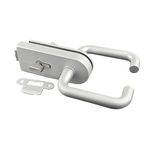 Комплект замка GLASS-M-TECH G2012 накладний для скляних дверей (скло-стіна) двосторонній сірий - Фото №3