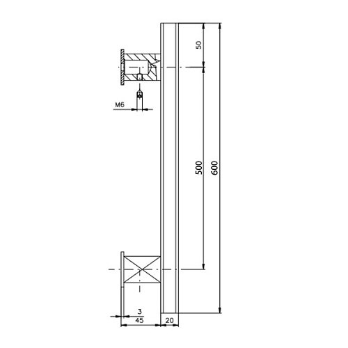 Ручка скоба ROSTEX Alfa 600/500 (половинка) нержавіюча сталь матова - Фото №7