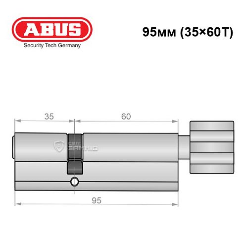 Циліндр ABUS Vitess 1000 95T (35*60T) нікель сатин - Фото №7