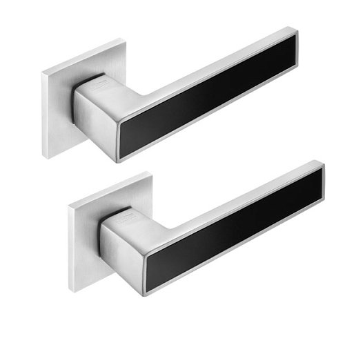 Ручки на розеті MVM/Linde A-2015 (T20-E20) MC/BLACK матовий хром з чорною вставкою - Фото №1