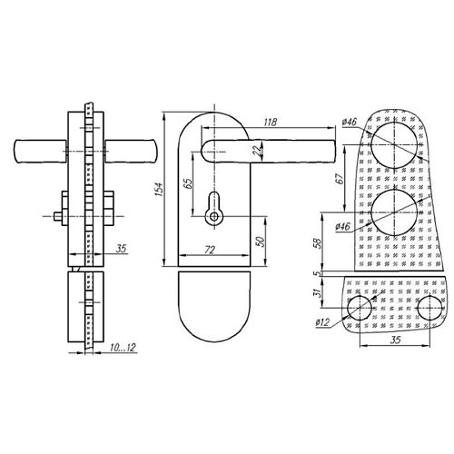 Комплект замка GLASS-M-TECH G-DL18 накладний для скляних дверей (скло-скло) сатин - Фото №4