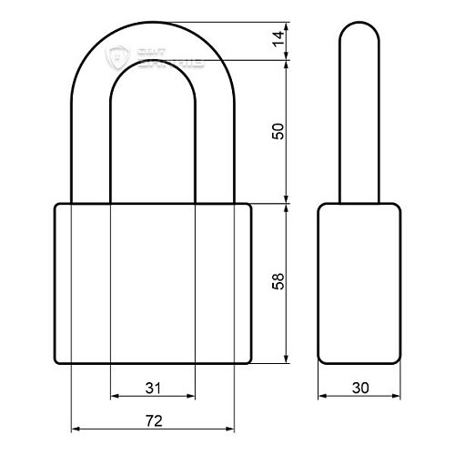 Замок навісний ABLOY PL350 Protec 2 довга дужка (2 ключа) - Фото №7