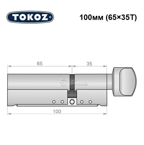 Циліндр TOKOZ Pro300 100T (65*35T) нікель матовий - Фото №8