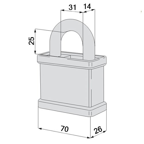 Замок навісний CISA 2805P.70 (70 мм, 2 ключа AP4 S) - Фото №8