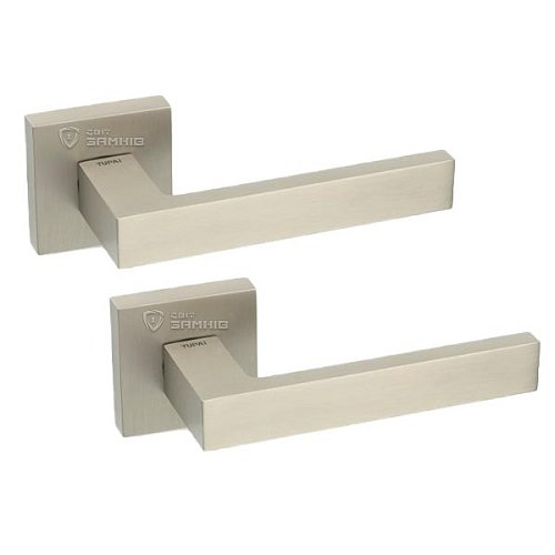 Ручки на розеті TUPAI Square 2275 Q (801-1999) нікель матовий - Фото №1