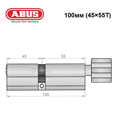 Циліндр ABUS Bravus 4000 MX (модульний) 100T (45*55T) нікель сатин - Фото №8