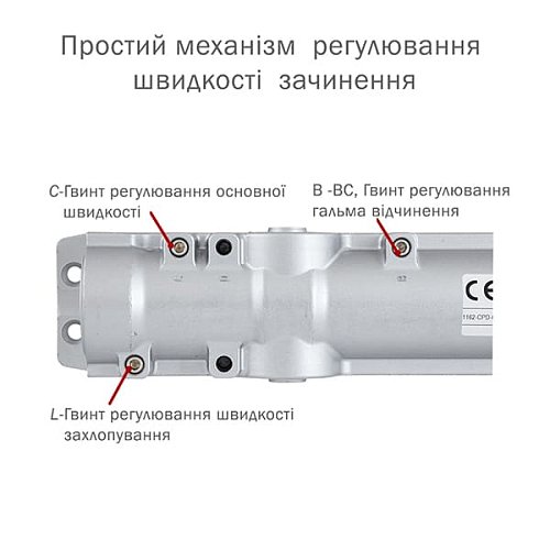 Дотягувач ABLOY DC247 RP BC EN5-7 без тяги до 160кг FIRE Сірий - Фото №3