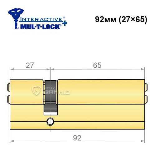 Циліндр MUL-T-LOCK MTL600/Interactive+ 92 (27*65) латунь - Фото №5