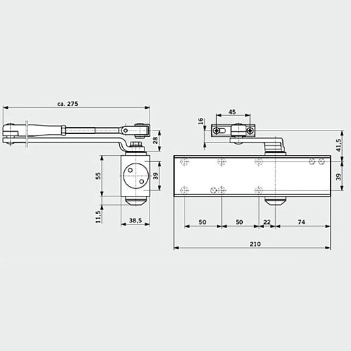 Дотягувач DORMA TS-Profil EN2/3/4+Size5 BCA стандартна тяга до 120кг FIRE Коричневий - Фото №3
