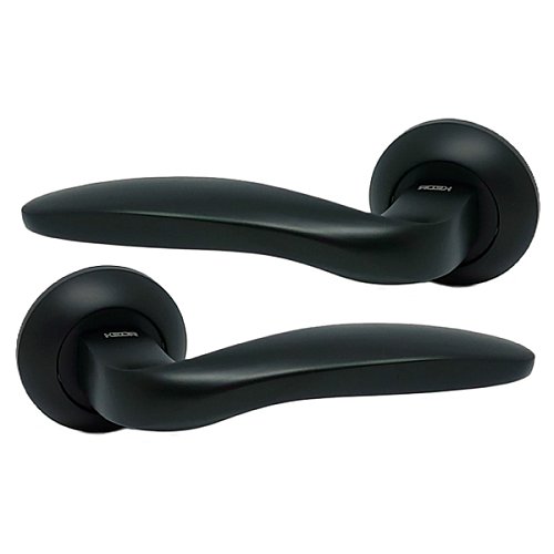 Ручки на розеті KEDR R07.295-AL Black mat чорний матовий - Фото №1