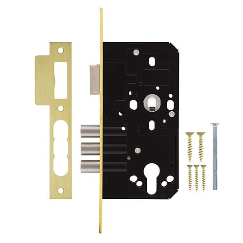 Механізм замка MUL-T-LOCK 972 (BS55*72мм) матова латунь - Фото №6