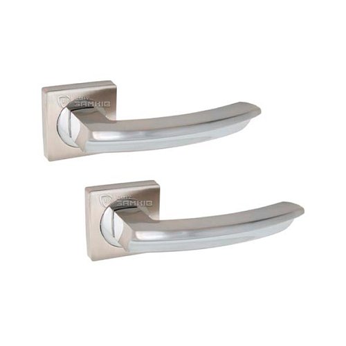 Ручки на розеті KEDR R06.593-AL SN/CP сатин/хром - Фото №1