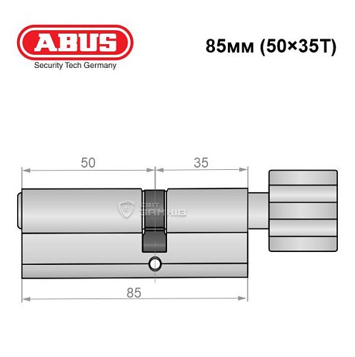 Циліндр ABUS Vitess 1000 85T (50*35T) нікель сатин - Фото №7